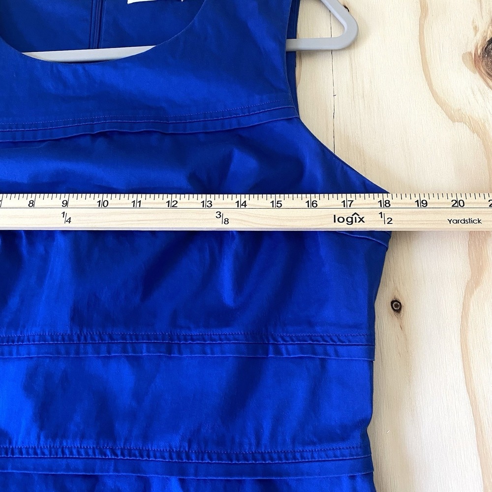 Calvin Klein Sheath Dress Women's Size 12 Blue Tiered Round Neck Sleeveless - Picture 3 of 6
